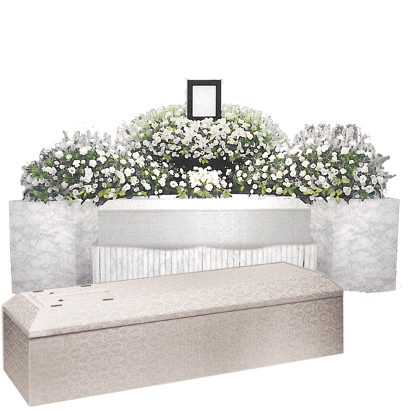 祭壇とお棺を豊富なバリエーションから選ぶ家族葬。ラグジュアリーな品質を適正価格で