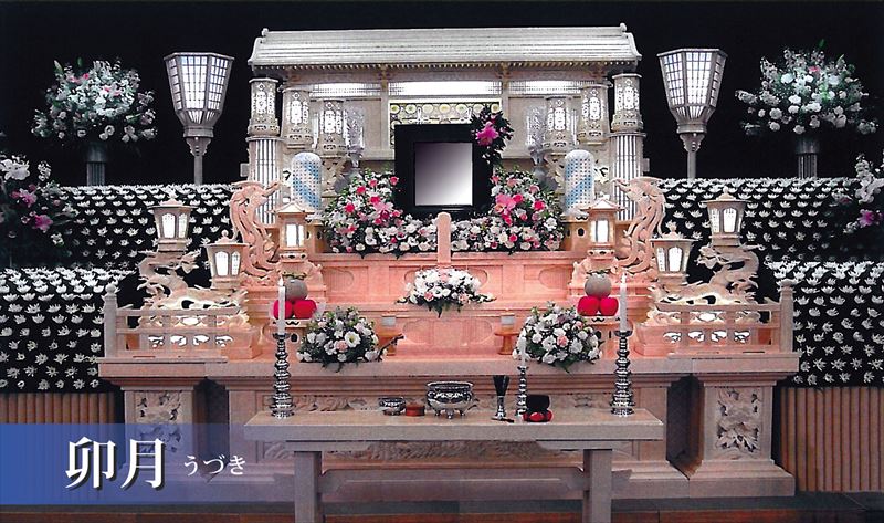 家族葬プランの低価格な、白木祭壇５
